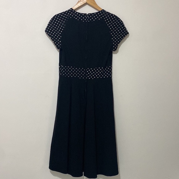 Hell Bunny - Suzy Parker Black with White spotted Dress - size Small - Picture 4 of 9